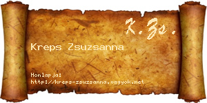 Kreps Zsuzsanna névjegykártya