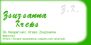 zsuzsanna kreps business card